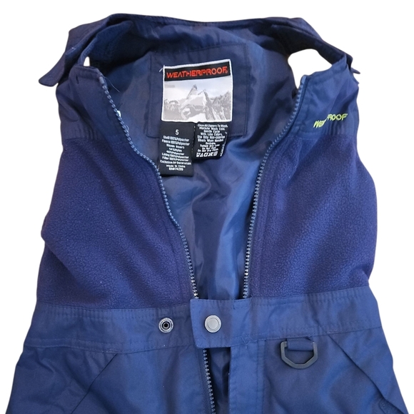 Weatherproof Dark Blue Kids Snow Overalls, Size 5, Excellent Condition - Picture 8 of 10